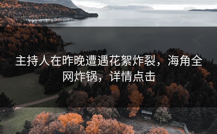 主持人在昨晚遭遇花絮炸裂，海角全网炸锅，详情点击